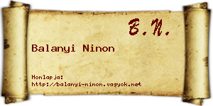 Balanyi Ninon névjegykártya
